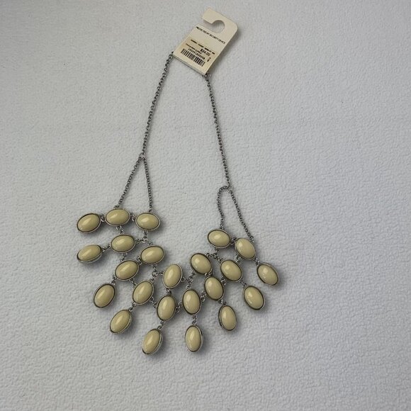 Arden B Triple Row Beaded Necklace Reversible Blue Black Ivory - Picture 3 of 8